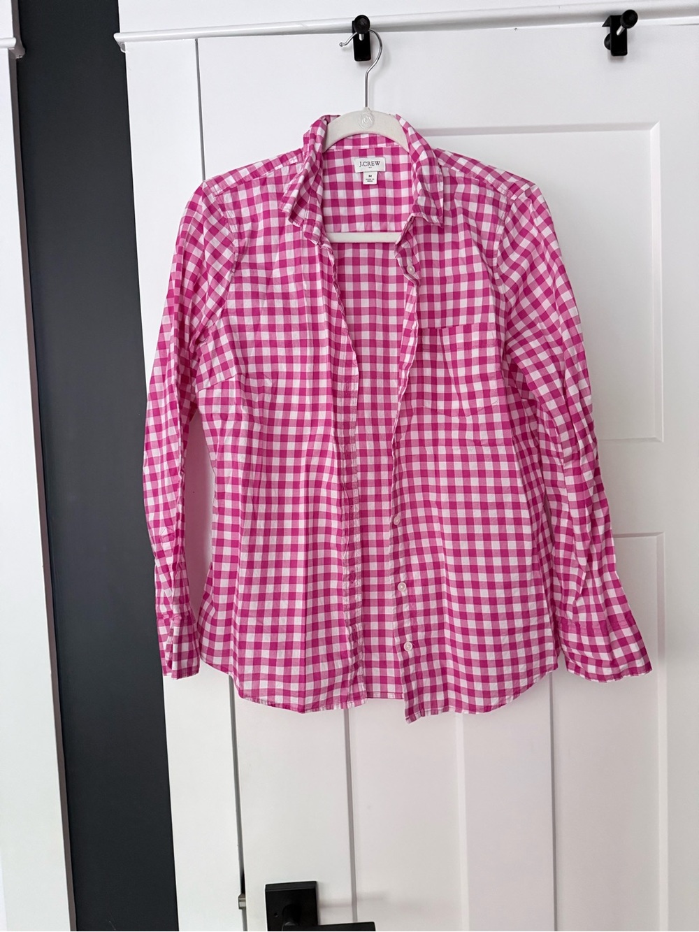 J. Crew Pink and White Gingham Shirt